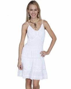 Cantina By Scully Women's White Spaghetti Strap Dress