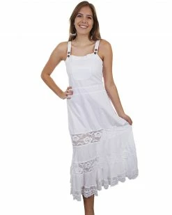 Cantina By Scully Women's White Front Pocket Maxi Dress