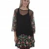 Honey Creek By Scully Women's Mesh Embroidered Dress Black -Scully Shop 2000281427 001 P1