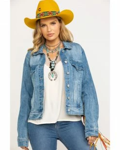 Honey Creek By Scully Women's Colorful Fringe Denim Jacket Blue -Scully Shop 2000284397 400 P5