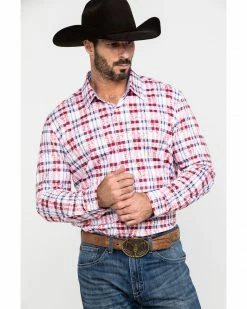 Scully Signature Soft Series Men's Multi Med Plaid Long Sleeve Western Shirt Red -Scully Shop 2000286283 600 P1
