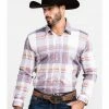 Scully Signature Soft Series Men's Large Plaid Snap Long Sleeve Western Shirt  Brown -Scully Shop 2000286288 200 P1