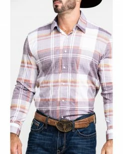 Scully Signature Soft Series Men's Large Plaid Snap Long Sleeve Western Shirt  Brown -Scully Shop 2000286288 200 P4