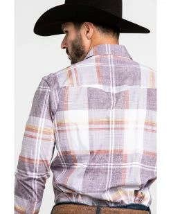 Scully Signature Soft Series Men's Large Plaid Snap Long Sleeve Western Shirt  Brown -Scully Shop 2000286288 200 P5
