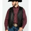 Scully Leatherwear Men's Leather Buck Stitch Vest  Brown -Scully Shop 2000286651 200 P1