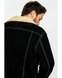 Scully Men's Black Boar Suede Jean Jacket  -Scully Shop 2000297272 001 P5