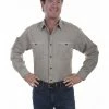 Scully Men's Vintage Slub Long Sleeve Shirt Charcoal -Scully Shop 2000329687 200 P1