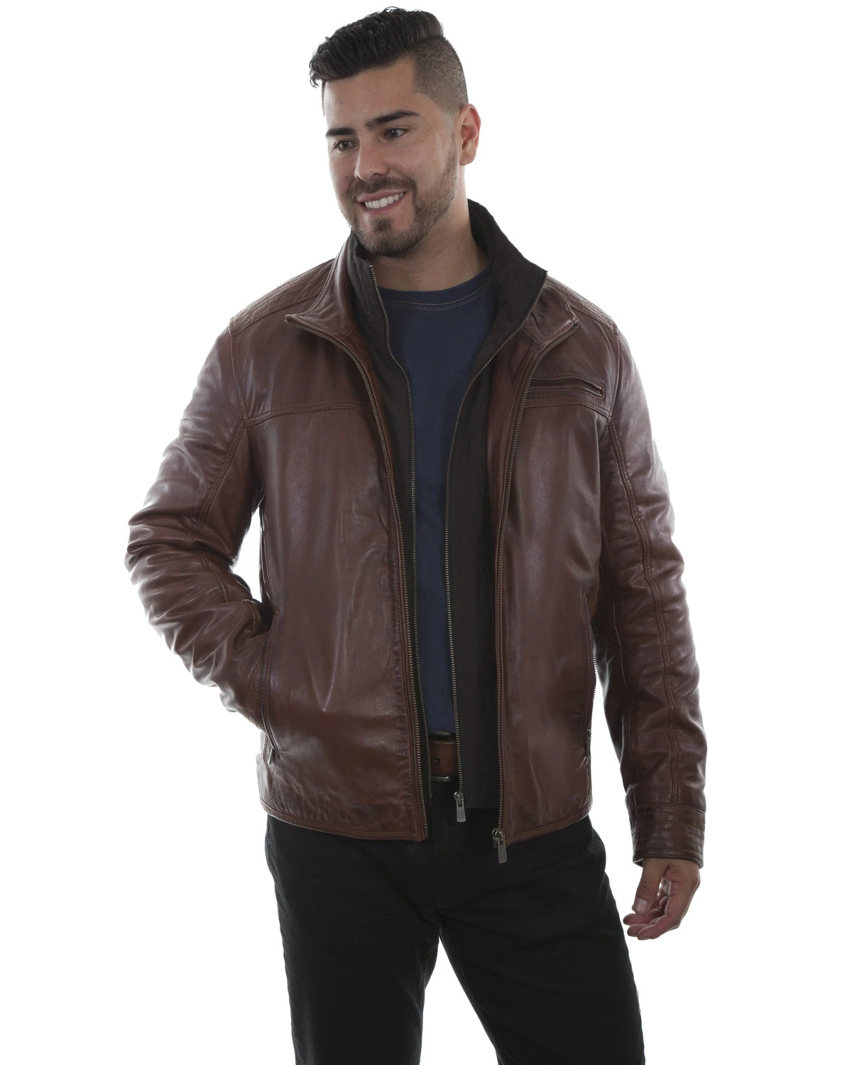 Scully Men's Leather Jacket Black 6 Scully Men's Leather Jacket Black - Image 4