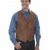 Scully Men's Vintage Leather Brown Western Vest