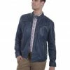 Scully Men's Denim Leather Jacket Indigo