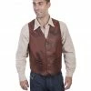 Scully Men's Classic Western Leather Vest Brown -Scully Shop 2000329741 200 P1