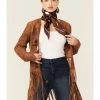 Scully Women's Crochet Trim Suede Coat Brown -Scully Shop 2000348591 200 P1