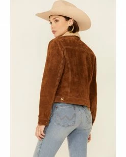 Scully Women's Brown Sherpa Lined Snap Front Trucker Jacket  -Scully Shop 2000348592 200 P3