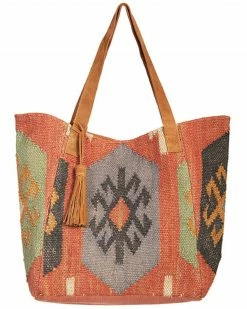 Scully Women's Woven Suede Trim Handbag Multi