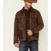 Scully Men's Brown Canvas Leather Trim Zip-Front Jacket 2 Scully Men's Brown Canvas Leather Trim Zip-Front Jacket -Scully Shop 2000350080 200 P1