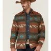 Scully Men's Southwestern Print Button-Doiwn Heavy Shirt Jacket Olive -Scully Shop 2000350087 341 P1