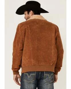 Scully Men's Brown Sherpa Collar Bomber Jacket 10 Scully Men's Brown Sherpa Collar Bomber Jacket -Scully Shop 2000350392 200 P4
