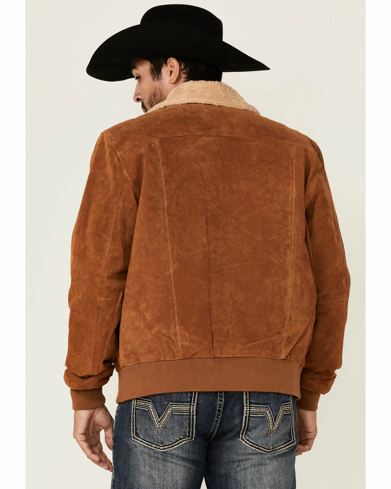 Scully Men's Brown Sherpa Collar Bomber Jacket 6 Scully Men's Brown Sherpa Collar Bomber Jacket - Image 4