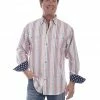 Scully Men's Multi Stars & Stripes Print Long Sleeve Snap Western Shirt  White -Scully Shop 2000354480 100 P1
