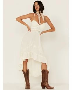 Scully Women's Embroidered Ruffled Hi-Lo Dress Cream -Scully Shop 2000363820 110 P1 1