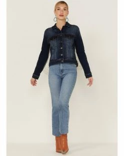 Scully Women's Rhinestone Fringe Denim Jacket Blue -Scully Shop 2000363825 400 P4