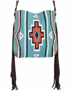 Scully Women's Southwestern Wool Shoulder Bag Turquoise