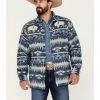 Scully Men's Buffalo Southwestern Stripe Print Shacket Blue -Scully Shop 2000377881 400 P1