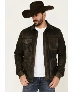 Scully Men's Serape Lined Leather Jacket  Chocolate