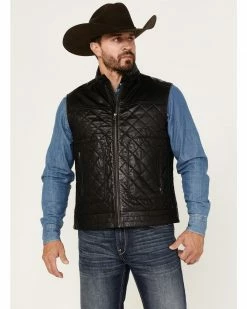 Scully Men's Quilted Leather Vest Black