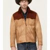 Scully Men's Burnished Suede Color Block Jacket Tan -Scully Shop 2000377890 280 P1