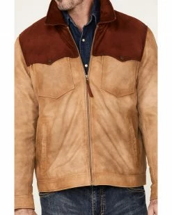 Scully Men's Burnished Suede Color Block Jacket Tan -Scully Shop 2000377890 280 P3