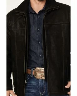 Scully Men's Suede Double Collar Jacket Black -Scully Shop 2000377894 001 P3