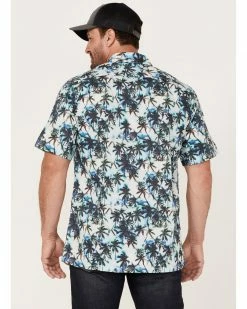 Scully Men's Palm Trees Floral Print Short Sleeve Button-Down Western Shirt  White -Scully Shop 2000377896 100 P4