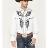 Scully Men's Embroidered Long Sleeve Snap Western Shirt White -Scully Shop 2000377899 100 P1