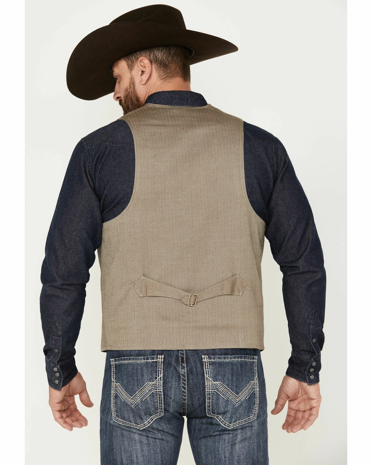 Scully Men's Ranchwear Vest Blue 6 Scully Men's Ranchwear Vest Blue - Image 4