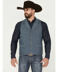 Scully Men's Ranchwear Vest Blue -Scully Shop 2000378010 400 P1 1