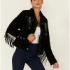 Scully Women's Fringe & Beaded Suede Jacket Black -Scully Shop 2000378312 001 P1