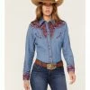 Scully Women's Floral Tooled Embroidered Long Sleeve Western Shirt 2 Scully Women's Floral Tooled Embroidered Long Sleeve Western Shirt -Scully Shop 2000378354 600 P1