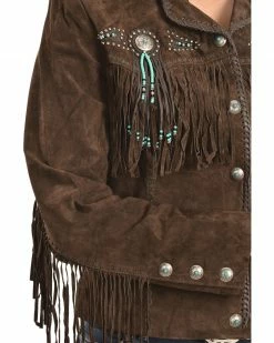Scully Fringe & Beaded Boar Suede Leather Jacket For Women's Chamois -Scully Shop 225958 47 D2