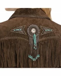 Scully Fringe & Beaded Boar Suede Leather Jacket For Women's Chamois -Scully Shop 225958 47 D3