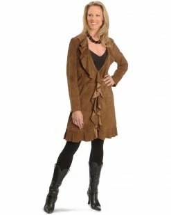 Scully Women's Ruffle Coat Brown -Scully Shop 225A74 41 P1 1