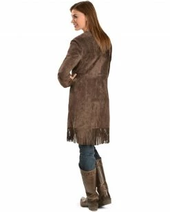 Scully Women's Fringe Embroidered Suede Coat Brown -Scully Shop 225C21 41 P2