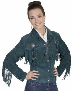 Scully Beaded Fringe Boar Suede Jacket For Women's Eggplant 10 Scully Beaded Fringe Boar Suede Jacket For Women's Eggplant -Scully Shop 225F66 55 P1