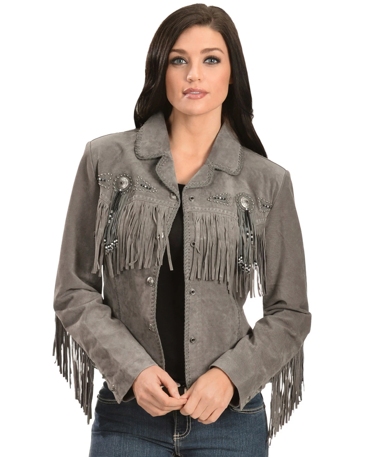 Scully Beaded Fringe Boar Suede Jacket For Women's Eggplant 5 Scully Beaded Fringe Boar Suede Jacket For Women's Eggplant - Image 3