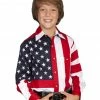 Scully Kid's Long Sleeve American Flag Shirt For Boys' Red -Scully Shop 266C67 70 P1