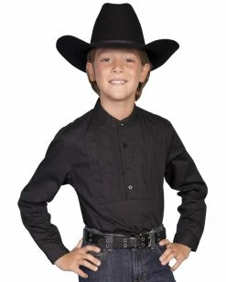 Scully Boys' Tuxedo Front Shirt Black -Scully Shop 266C68 89 P1