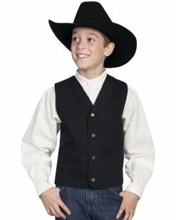 Scully Boys' Canvas Vest Brown -Scully Shop 266C69 89 P1