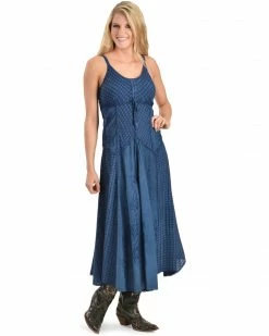 Honey Creek By Scully Women's Maxi Dress Blue -Scully Shop 356G18 83 P1