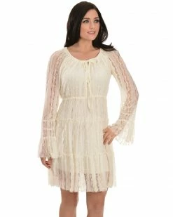 Scully Women's Solid Lined Lace Dress Ivory -Scully Shop 356G26 103 P1 1