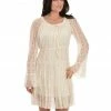 Scully Women's Solid Lined Lace Dress Ivory